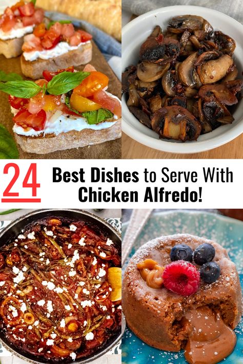 Chicken Alfredo Side Dishes, Chicken Alfredo Sides Dishes, Sides For Chicken Alfredo, Chicken Alfredo Sides, Alfredo Side Dish, What To Serve With Fettuccine Alfredo, Chicken Alfrado, Chicken Alfredo Pasta Pictures, Antipasto Skewers