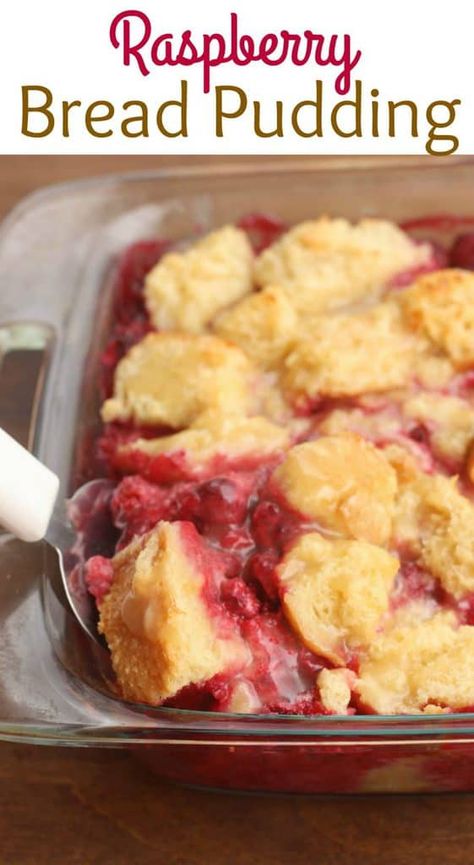 Vanilla Cream Sauce, Raspberry Bread Pudding, Peach Bread Puddings, Raspberry Bread, Dessert Breads, Tastes Better From Scratch, Raspberry Recipes, Bread And Butter Pudding, Bread Pudding Recipe