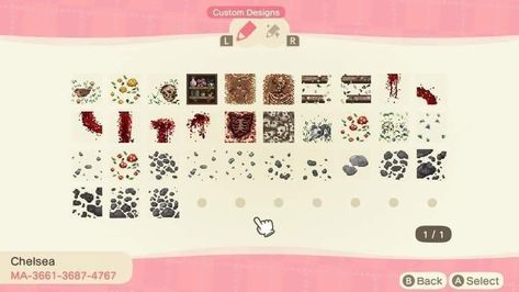 Anch Horror Designs, Acnh Skeleton Code, Spooky Custom Designs Animal Crossing, Apocalypse Island Acnh, Acnh Skeleton Design, Acnh Gore Design, Acnh Spooky Flag Design, Animal Crossing Design Codes Horror, Scary Acnh Codes