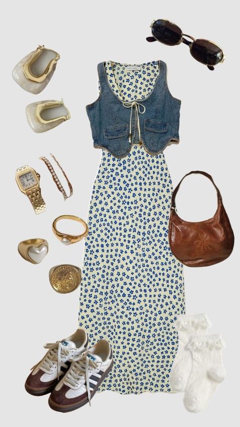 Check out stargirl4Lfe's Shuffles #outfitinspo #moodboard #gallerygirl #vintage #casualoutfit #vibes #90sfashion Different Color Jeans Outfit, Aesthetic Gardening Outfits, Florida Office Outfits, Spring Outfits Petite Curvy, Summer Dress Looks, Summer 2034 Outfits, Trendy Eclectic Outfits, Big Chest Outfits Summer, Outfits For August