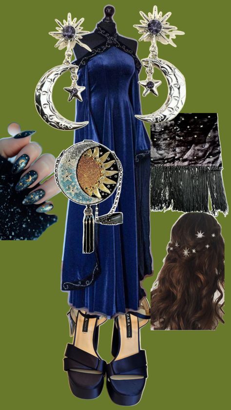 Classy, formal, beautiful whimsagoth outfit Midnight Outfit Ideas, Whimsigoth Formal, Midnight Outfit, Romantic Goth, Star Gazing, Funky Outfits, Formal Outfits, Stars At Night, Formal Outfit