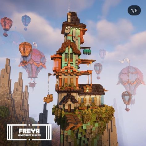 Steampunk Minecraft Builds Tutorial, Steampunk Minecraft Base, Steampunk City Minecraft, Steampunk Mc Builds, Minecraft Fantasy Steampunk Builds, Minecraft Building Blueprints, Minecraft Steampunk, Minecraft Building Guide, Minecraft Structures