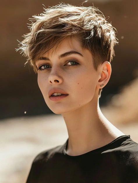 Longer Pixie Haircut, Pixie Haircut For Round Faces, 2023 Hair, Summer Haircuts, Hair Inspiration Short, Haircut Inspiration, Edgy Short Hair, Long Pixie, Short Pixie Haircuts