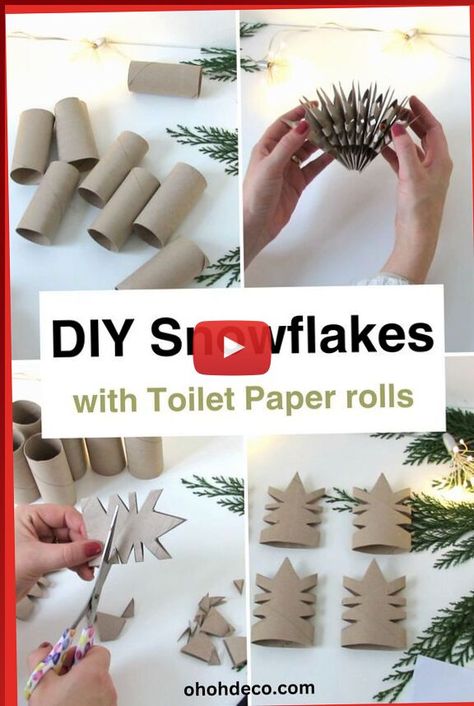 ▷▷Don't throw away those empty toilet rolls! Learn how to repurpose them into Christmas toilet paper roll snowflakes ornaments. front porch christmas decor ideas diy wreaths & garlands, front porch christmas decor ideas diy cheap easy, front porch christmas decor ideas diy rustic, farmhouse christmas decor ideas.