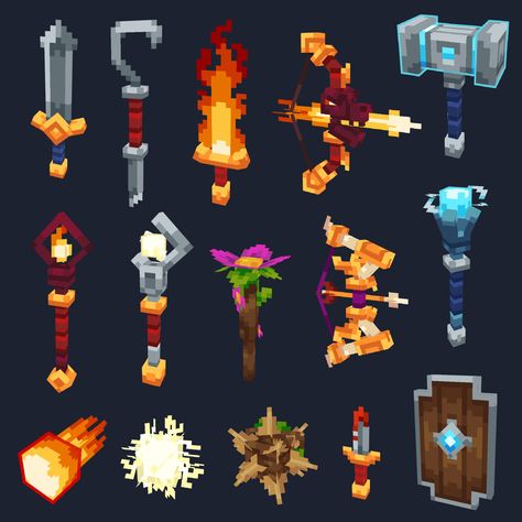 ArtStation - Fantasy minecraft weapons, w11shes Fantasy Minecraft, Steampunk City, 3d Pixel, Minecraft Interior Design, Minecraft Pictures, Minecraft Mod, Cool Pokemon Wallpapers, Minecraft Characters, Minecraft Mobs