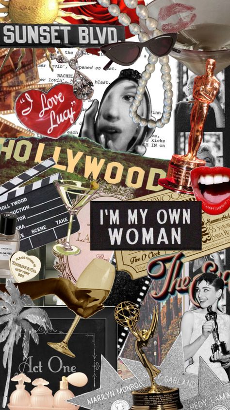 Hollywood Moodboard, Hollywood Collage, Vintage Hollywood Party, Oscars Aesthetic, Hollywood Looks, Hollywood Glamour Party, Old Hollywood Prom, Hollywood Tattoo, Old Hollywood Theme