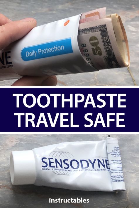 Upcycle an old toothpaste tube into a hidden travel safe. #Instructables #reuse #secret #safety #stash Secret Stash Containers, Stash Spots, Secret Hiding Spots, Stash Containers, Secret Hiding Places, Hidden Safe, Hide Money, Secret Safe, Hidden Compartments