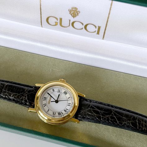 Gucci gold round watch from the 90s will be available today at 5pm pacific time! Round Watch, Classy Jewelry, The 90s, Gucci, Gold, Quick Saves