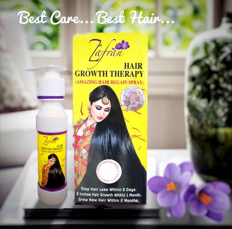 Zafran Hair Growth Therapy, Long Hair Oil, Hair Growth Therapy, Hair Oil Recipe, Hair Care Remedies, Anti Hair Fall, Long Indian Hair, Long Hair Pictures, Hair Food