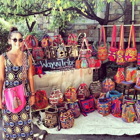 Wayuu_Tribe_Mochila_Bags_Brooklyn Chila Bags, Fort Greene Brooklyn, Summer Beach Looks, Fair Isle Crochet, Brooklyn Newyork, Hot Pink Bag, Embellished Shoes, Wayuu Bag, Hippie Bags