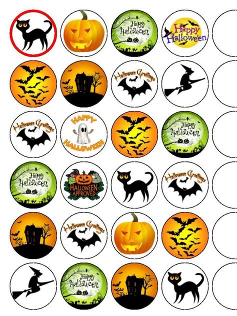 24 x Halloween Mix (2) 1.5" PRE CUT PREMIUM RICE PAPER Cake/Cupcake Toppers | eBay Rice Paper Cake, Edible Rice Paper, Frozen Cake Topper, Halloween Cupcake Toppers, Wafer Paper Cake, Girl Cupcakes, Unicorn Cake Topper, Fairy Cakes, Happy Birthday Candles