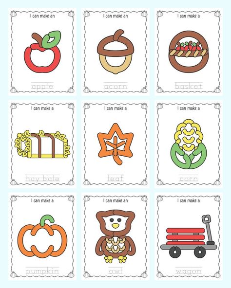 Free Printable Fall Play Dough Mats Autumn Play Dough Ideas, Fall Playdough Mats Free, Pumpkin Playdoh Mats, Letter Play Dough Mats Free Printable, Fall Playdough Mats Free Printables, Fall Play Doh Mats, Printable Play Doh Mats, Playdoh Mats Printable Free Fall, Play Dough Activities Kindergarten