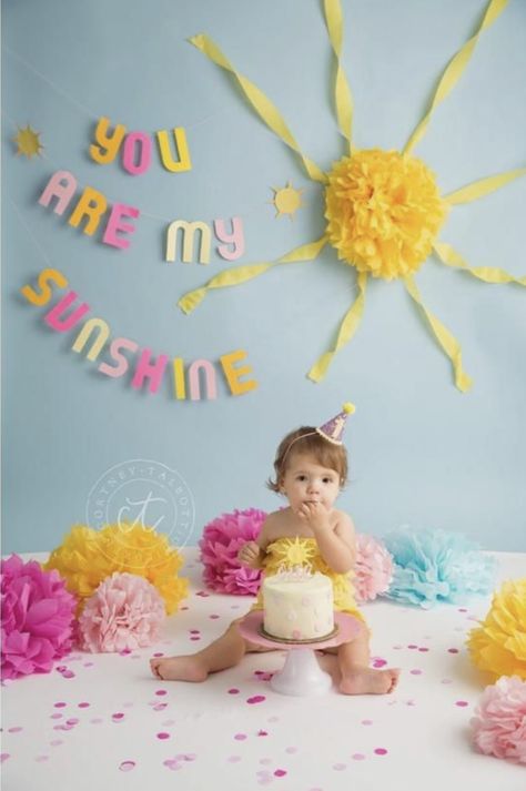 Sunshine Birthday Theme, Sunshine First Birthday, Sunshine Birthday Parties, Pink Lemonade Party, Cone Hat, 1st Birthday Party For Girls, Lemonade Party, Birthday Headband, Sunshine Birthday