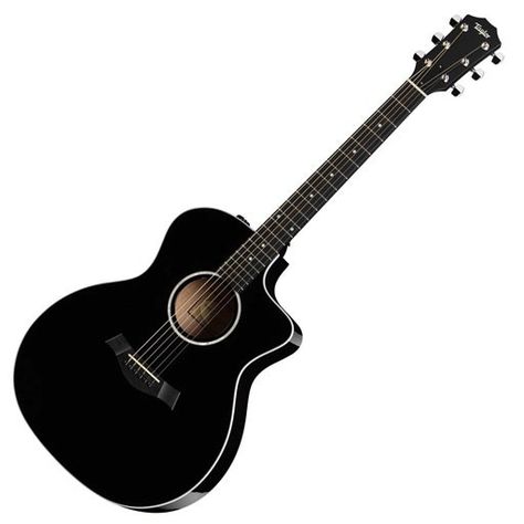 Taylor 214ce-BLK Grand Auditorium Acoustic-Electric Guitar - Black. 2012 Model Black Acoustic Guitar, Taylor Guitars Acoustic, Guitar Images, Taylor Guitars, Taylor Guitar, Rock Band Posters, Guitar Chords For Songs, Guitar Photos, Guitar Lessons For Beginners