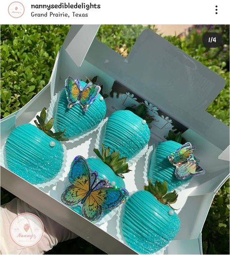 Butterfly Strawberries, Gourmet Strawberries, Strawberry Cover, Strawberries Bouquet, Chocolate Covered Strawberries Bouquet, Dipped Strawberries, Chocolate Dipped Strawberries, Strawberry Dip, Turquoise Accents