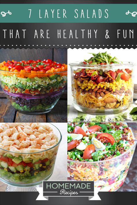 10 7 Layer Salad Recipe That Make Fun And Healthy Lunches Patotoes Recipes, Faro Salad, Psmf Recipes, Vegtable Salad, Tajine Recipes, 7 Layer Salad Recipe, Sichuan Recipes, Recipes Rhubarb, Zoodle Salad