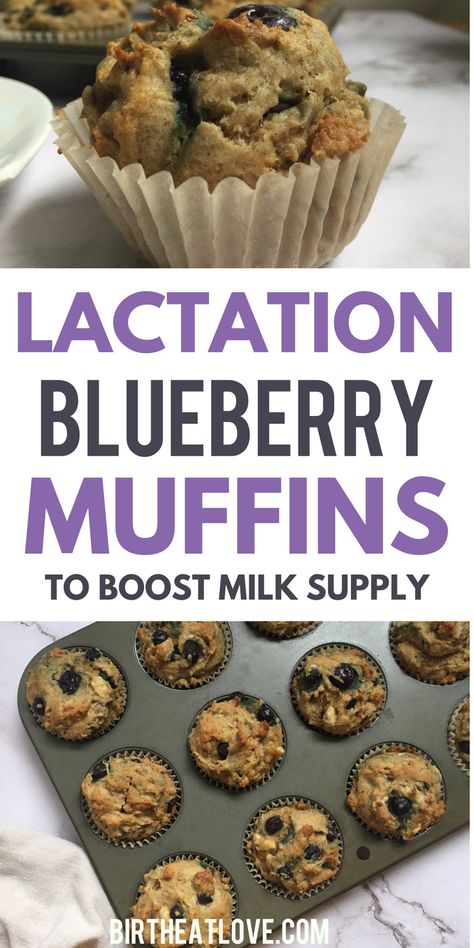 The best blueberry lactation muffins for breastfeeding milk supply. These lactation muffins are gluten free, dairy free, and way lower in sugar than most lactation recipes you'll find. These healthy blueberry muffins help milk supply and make a great snack or breakfast while nursing. Dairy Free Lactation Recipes, Lactation Recipes Healthy, Lactation Muffins, Healthy Lactation Cookies, Lactation Recipes Smoothie, Lactation Cookies Recipe, Breastfeeding Snacks, Boost Milk Supply, Healthy Blueberry Muffins