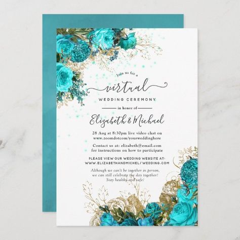 Turquoise Wedding Theme, Color Calipso, Turquoise Wedding Invitations, Vintage Floral Wedding Invitations, 50th Wedding Anniversary Invitations, Teal Wedding Invitations, Confirmation Invitations, Holy Communion Invitations, Anniversary Invitation