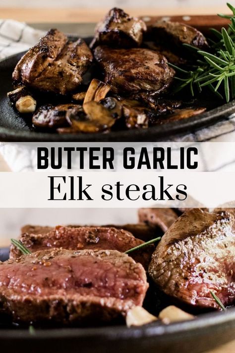 Elk Steak Crockpot Recipes, Butterfly Steak Recipes, Elk Steaks On The Grill, Elk Steak Bites, Best Way To Cook Deer Steak, How To Cook Moose Steak, Elk Loin Steak Recipes, Elk Steak Marinade Recipes, Elk Ribeye Recipe