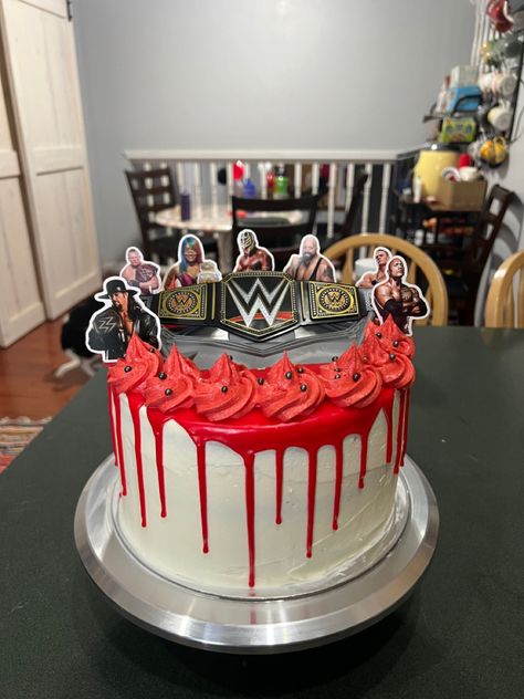 Wwe Cake Toppers Printable, Wwe Birthday Cakes For Boys, Wwe Birthday Party Ideas Cake, Wwe Cake Ideas, Wrestling Birthday Cakes, Wwe Birthday Cakes, Bae Birthday, Birthday Cake For Brother, Wwe Cake