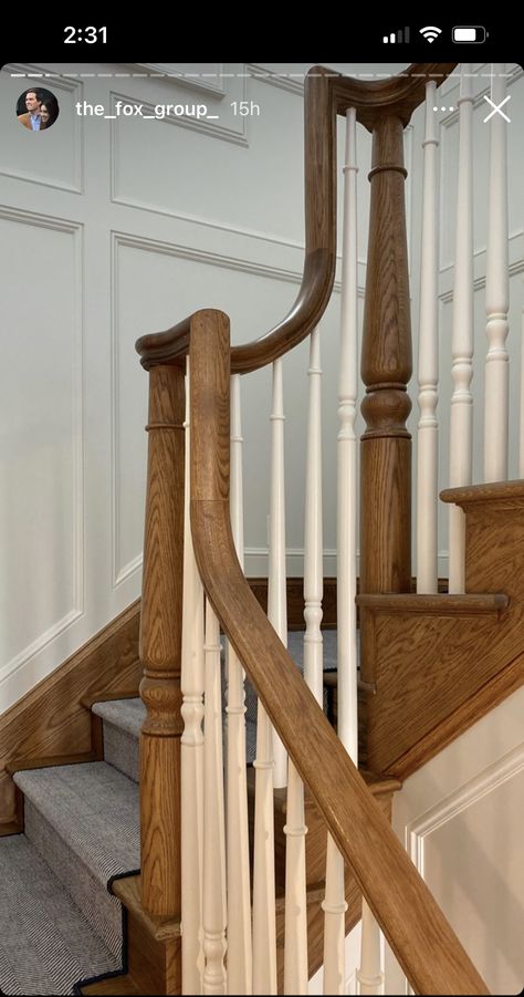 Wood Handrails For Stairs, Handrails For Stairs, Wood Handrail, Stair Handrail, Wishbone Chair, Modern Wood, Railing, Stairs, Wood