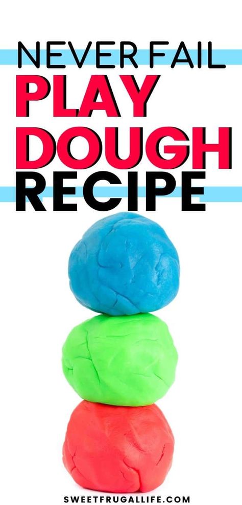 Our Favorite Play dough Recipe - Sweet Frugal Life Kool Aid Play Dough Recipe, Koolaid Playdough, Best Homemade Playdough Recipe, Easy Play Dough, Easy Playdough Recipe, Cooked Playdough, Play Dough Recipe, Toddler Sensory Bins, Rainy Day Activities For Kids