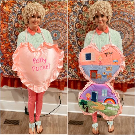 #pollypocket #costume Bop It Costume, Polly Pocket Costume, Unusual Costumes, Clever Halloween Costumes, Halloween Costume Outfits, Halloween Diy Crafts, Cute Halloween Costumes, Creative Halloween Costumes, Polly Pocket