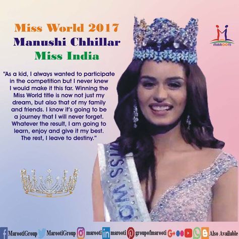 Miss Universe Quotes, Pageant Walk, Beauty Pageant Questions, Manushi Chiller, Pageant Questions, Miss Universe India, Manushi Chillar, Pageant Tips, Pageant Coaching