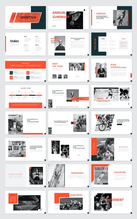 Sports Presentation Template, Sports Presentation Design, Web Design Inspiration Layout, Sports Template, Presentation Graphics, Ppt Template Design, Company Presentation, Sports Templates, Powerpoint Design Templates