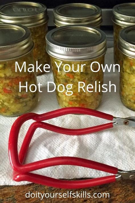 Hot Dog Relish Canning Recipe, Hot Dog Relish Canning, Mustard Hot Dog Relish Recipe, Cucumber Relish Recipes Hot Dogs, Hot Dog Relish Recipe Homemade, Mustard Relish Canning, Mustard Relish Recipes, Canned Relish, Hot Dog Relish Recipe