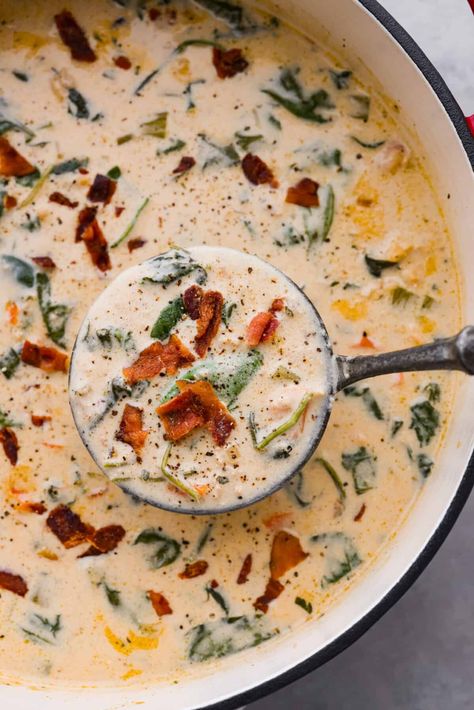 Cracked Chicken Soup With Cheddar Bay Biscuit Topping, Cheddar Cheese Condensed Soup Recipes, Best Cream Soup Recipes, Creamy Crock Pot Soup, Easy Weeknight Soup Recipes, Soup Recipes With Heavy Cream, Soup Recipes Garlic, Soup Shredded Chicken, Call Soup Recipes