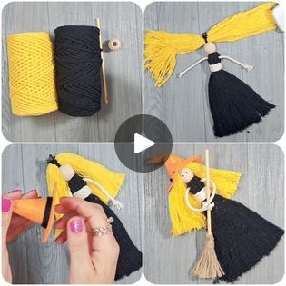 86K views · 424 reactions | Let's make a cute witch from wool 🫶⭐️⚡️⚡️ | Let's make a cute witch from wool 🫶⭐️⚡️⚡️ | By Yeliz CraftFacebook Macrame Witch, Dolls Handmade Diy, Bricolage Halloween, Halloween Decorations For Kids, Pagan Crafts, Cute Witch, Witch Diy, Fall Halloween Crafts, Fall Crafts Diy