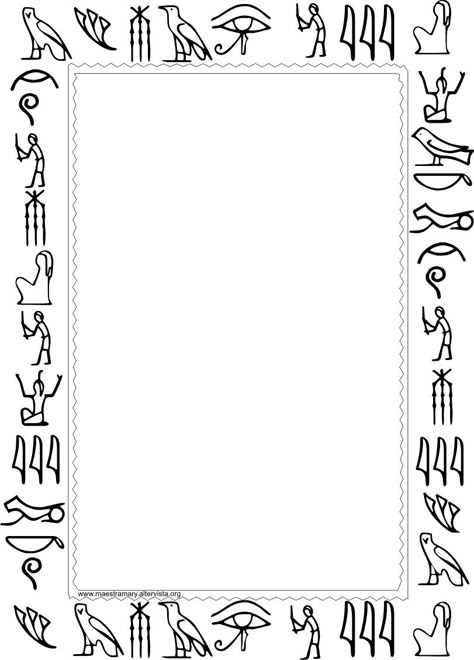 Egyptian page border design Printable Frames And Borders, Ancient Civilizations Projects, Ancient Egypt Lessons, Ancient Egypt Crafts, Egypt Lessons, Ancient Egypt For Kids, Ancient Egypt Unit, Egypt Activities, Clipart Borders