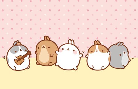 Big Widget, Molang Cute, Pretty Headers, Molang And Piu Piu, Molang Wallpaper, Wallpaper For Laptop, Learning To Dance, Japan Spring, Images Kawaii