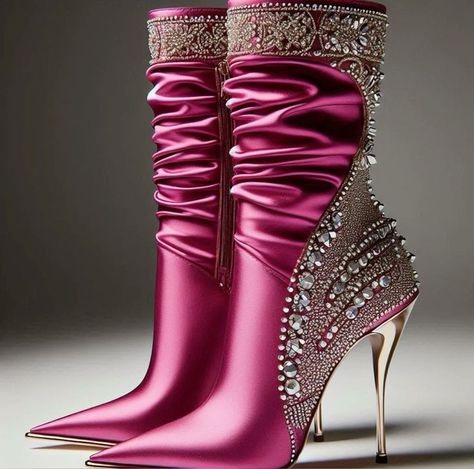 Whimsical Shoes, Rhinestone Boots, Futuristic Shoes, Fashion Shoes Heels, Luxurious Fashion, Cinderella Shoes, Rose Shoes, Fantastic Shoes, Fun Heels