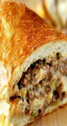 Crazy Bread, Italian Deli, Sausage And Peppers, French Bread, Mushroom Soup, Worcestershire Sauce, Sandwich Recipes, 2 Cups, Parsley