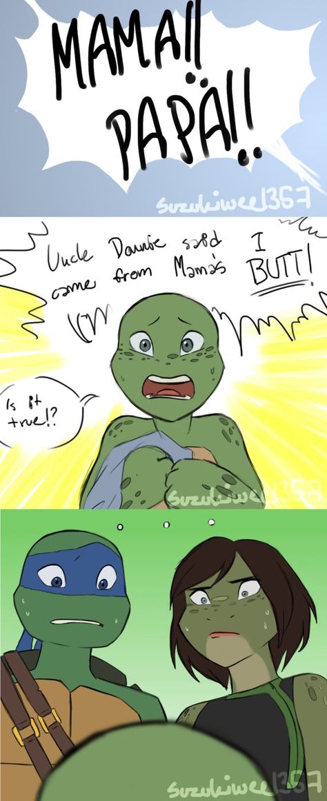 Uncle Donnie said... what? by Suzukiwee1357 on DeviantArt Tmnt Oc Human, Rottmnt Oc Human, Tmnt 2012 Casey X Donnie, Donnie X Casey Tmnt 2012, Donnie X Leo 2012, Tmnt 2012 Donnie Headcannons, 2012 Donatello Fanart, Tmnt Human, Tmnt Leo