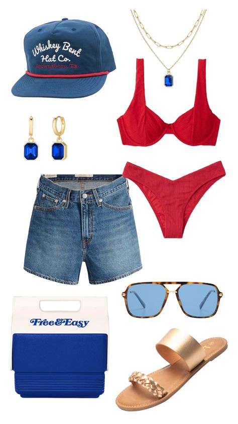 Hot 4th Of July Outfit, Vintage 4th Of July Outfit, Fourth Of July Boat Outfit, Trendy Fourth Of July Outfits, Casual Fourth Of July Outfit, 4th Of July Boat Outfit, Fourth Of July Lake Outfits, Red White And Blue Concert Outfit, Trendy 4th Of July Outfit