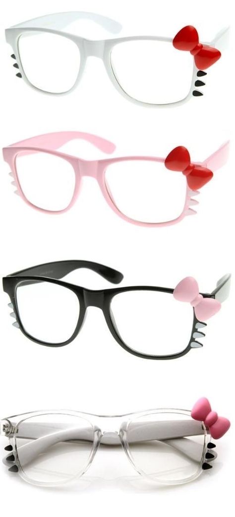 Pinterest Shopping Clothes, Hello Kitty Things To Buy, Hello Kitty Merch, Hello Kitty Glasses, Hello Kitty Outfit, Hello Kitty Merchandise, Clear Lens Glasses, Charmmy Kitty, Hello Kitty Friends