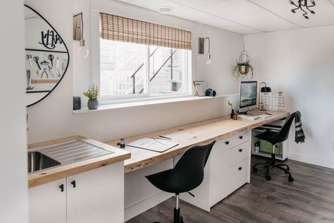 Entry Makeover, Long Narrow Rooms, Narrow Room, Basement Craft Rooms, Diy Finish Basement, Scandinavian Office, Air Lemon, Guitar Holder, Basic Macrame