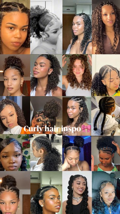 #curlyhair #curlyhairinspo #curlyhairstyles #part17 Curly Picture Day Hairstyles, Short Curly Bun Hairstyles, Shoulder Length Natural Hair Styles, Side Parting Hair, 3c Hair Styles, Shoulder Length Curly Hairstyles, 3c Hairstyles, Afro Styles, Shoulder Length Curly Hair