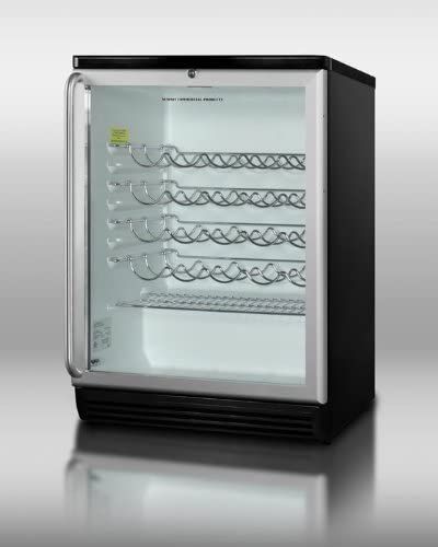 Chiller Refrigerator, Built In Wine Refrigerator, Built In Wine Cooler, Wine Cellar Design, Cellar Design, Beverage Refrigerator, Steel Shelving, Tempered Glass Door, Wine Refrigerator