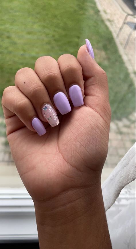 Short Lilac Nails, Purple Butterfly Nails, Butterfly Nail Design, Dance Nails, Butterfly Nail Designs, Lilac Nails, Cute Short Nails, Butterfly Nails, Disco Dance