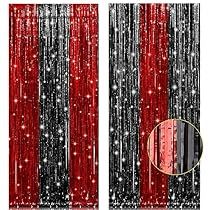 Red Party Themes, Hollywood Decorations, Emo Party, Fringe Curtains, 18th Birthday Decorations, Movie Birthday Party, Foil Curtain, Red Backdrop, Curtain Backdrops