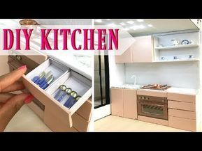 Diy Miniature Kitchen, Shabby Chic Cabinet, Kitchen Appliance Set, Dollhouse Miniatures Kitchen, Dollhouse Tutorials, Design House Stockholm, Wooden Kitchen Utensils, Barbie Kitchen, Youtube Design