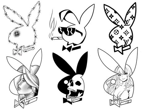 Playboy Bunny Tattoo, Playboy Tattoo, Bunny Tattoo, Madara Wallpaper, Tattoo Lettering Design, Cool Tattoo Drawings, Bunny Tattoos, Tattoo Outline Drawing, Flash Tattoo Designs