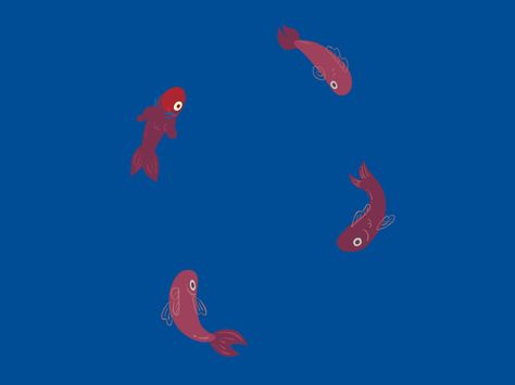 For Four Fishes by Juan Pontaroli - Dribbble Fish Movement Animation, Koi Fish Animation, Goldfish Animation, Aesthetic Loop Gif, Fish Swimming Animation, Animated Fish, Fish Animation, Fish Gif, Ui Ux Inspiration