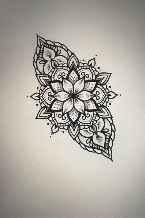 Vertical Mandala Tattoo, Mandela Tattoo Color, Paisley Heart Tattoo, Ornamental Tattoo Mandalas, Half Mandala Tattoo Design, Mandala Dotwork Tattoo Design, Mandala Tattoo Sleeve Women, Mandala Tree Of Life, Flower Mandala Tattoo