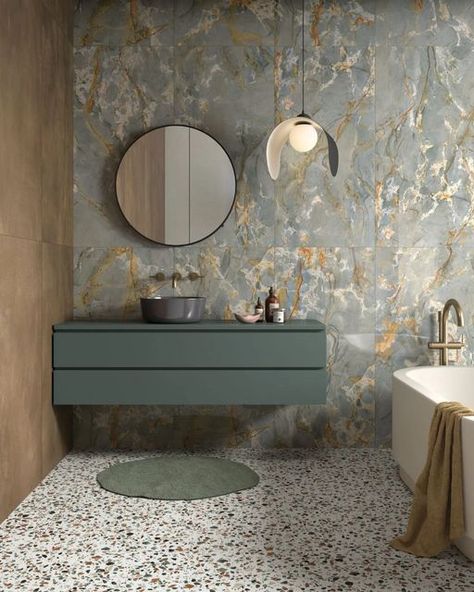 Statement Tiles, Jade Design, Shower Wall Panels, Floor Edging, Terrazzo Tiles, Beige Stone, Bathroom Suite, Unique Bathroom, Marble Tile