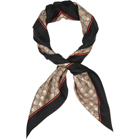 Gucci GG Bee-print Silk Scarf (5.616.105 IDR) ❤ liked on Polyvore featuring accessories, scarves, patterned scarves, gucci shawl, pure silk scarves, silk scarves and gucci scarves Gucci Hairstyle, Gucci Shawl, Gucci Scarves, Baddie Stuff, Silk Scarf Outfit, Scarf Gucci, Gucci Headband, Silk Scarf Design, Black Silk Scarf